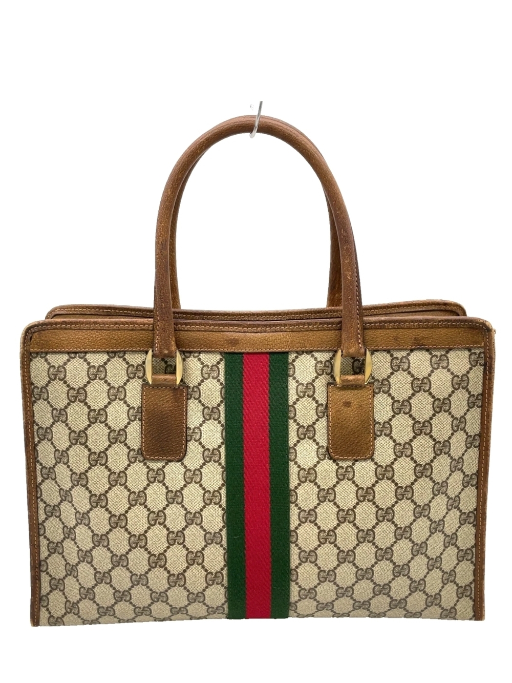 Gucci Brown GG Supreme Tote with Signature Web Stripe - Picture 2 of 16
